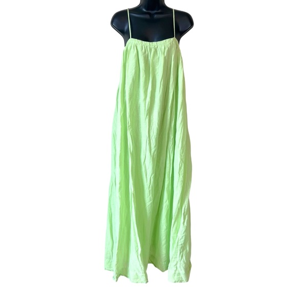 Jupe Flare Capture – Taille 20 – Mi-longue – Lin Vert Lime – Très Bon état
